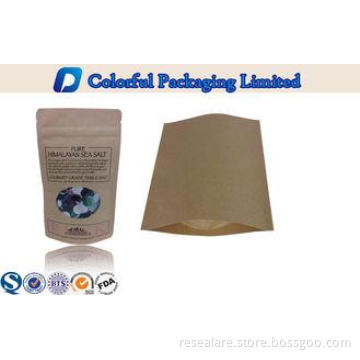 Laminated Material Kraft Paper Stand Up Pouch With Oval Win